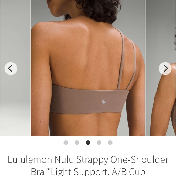 Lululemon Nulu Strappy One-Shoulder Bra A/B Cup In Taupetastic EUC - Picture 2 of 6
